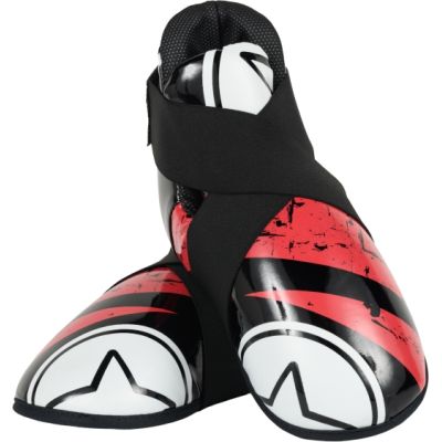 TOP TEN OSTT-PU "SUPERLIGHT" URBAN ARTS foot protectors black and red (WAKO APPROVED new)