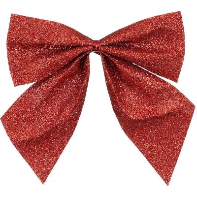 7. RED DECORATIVE BOW 10x12CM 6PCS MICA