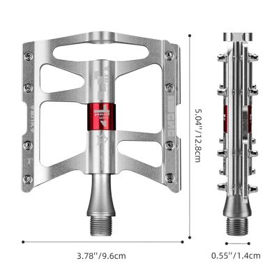 4. Rockbros JT410 4.10 4 Bearing Bicycle Pedals - Silver