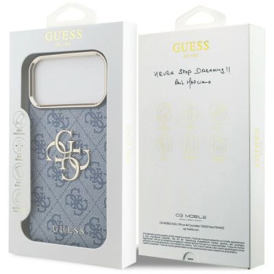 8. Guess 4G Big 4G Classic Logo Case for iPhone 18 Pro Max / 17 Pro Max - Blue and Gold