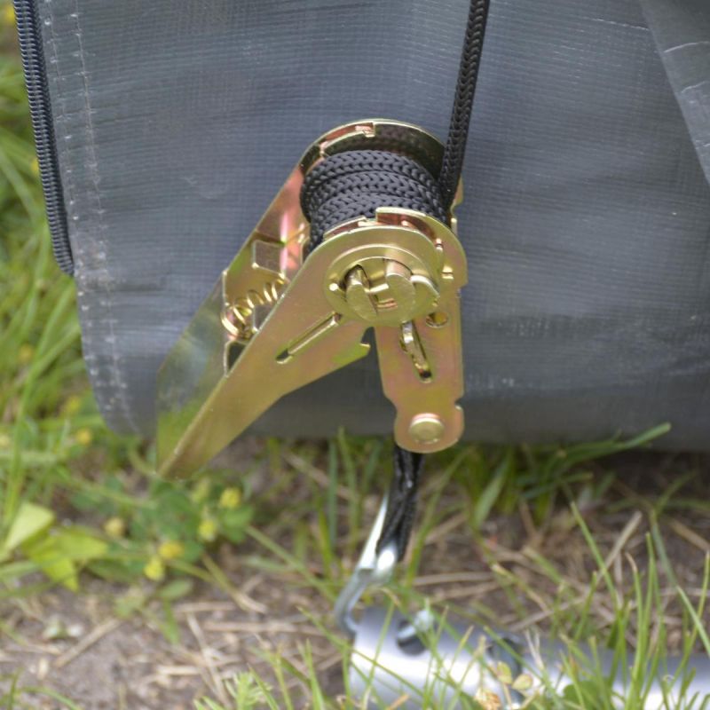 18. GARDEN GARAGE PAVILION 3.50x3.50x2.60M GRAY SASKA GARDEN