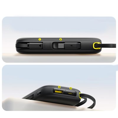 8. Baseus EnerFill FC31 20000mAh 45W Power Bank with Digital Display with 2 Built-in USB-C Cables - Black