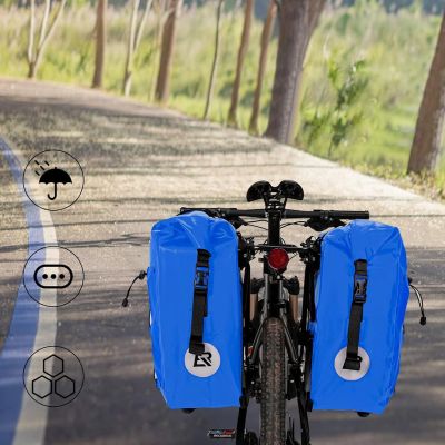 3. Rockbros 30140022004 Waterproof Bicycle Bag 25-32L - Blue