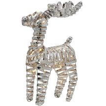 REINDEER DECORATION 34 CM 20 LED SILVER