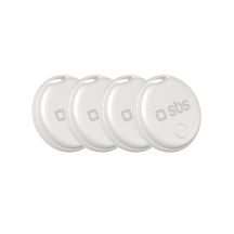 SBS Track My Circle locator compatible with Apple Find My set of 4 - white