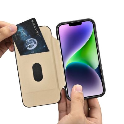 19. iCarer CE Premium Leather Folio Case iPhone 14 Plus Magnetic Flip Leather Folio Case MagSafe black (WMI14220715-BK)