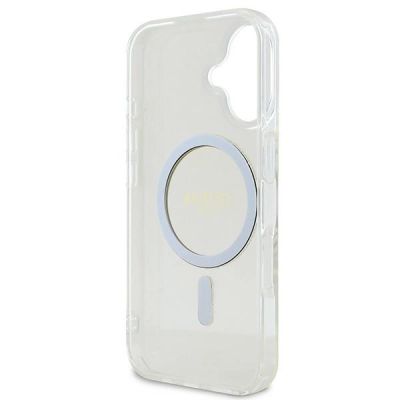 7. Guess IML Glitter Circle MagSafe iPhone 16 Case - Clear