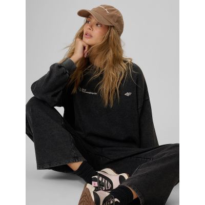 3. Women's loose sweatshirt with print 4F 4FKAW26TSWSF3185-20S