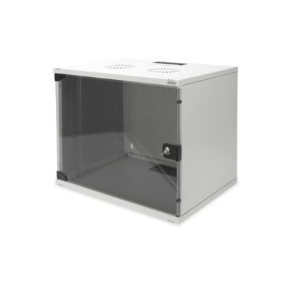 2. Digitus 19-inch 9U SOHO wall-mounted cabinet, gray, glass assembly