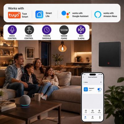 9. QOLTEC LIGHT ON/OFF SWITCH | 1-CHANNEL | WI-FI | TIMER | TUYA | BLACK