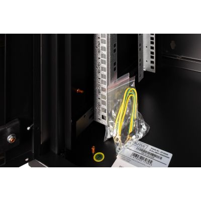 28. Unique 19" 12U wall-mounted network cabinet 600x450, glass door, black, undivided, assembled, 100kg
