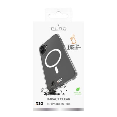 2. Puro Impact Clear D3O MagSafe Silicone Case for iPhone 16 Plus - Transparent
