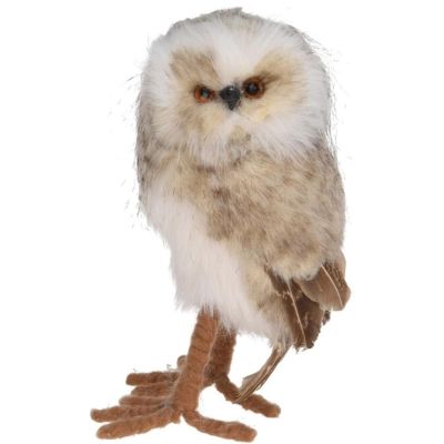 2. DECORATIVE OWL STANDING LEFT 17CM BROWN