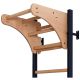 19. GYMNASTIC WOODEN AND METAL WALL BAR WITH 4 HANDLES WITH A WOODEN BAR BENCHK 211B