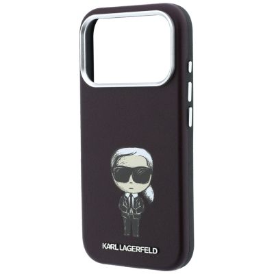 7. Karl Lagerfeld Smooth Ikonik Sketch MagSafe case for iPhone 18 Pro / 17 Pro - burgundy