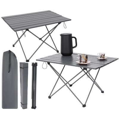 FOLDING TABLE 68x46x40CM GREY ALUMINUM IN A COVER