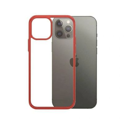 2. PanzerGlass Mandarin Clear Case for iPhone 12 / 12 Pro - Clear Red