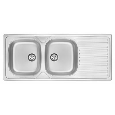 2-bowl steel sink with drainer ZEU 0210 5908212005590