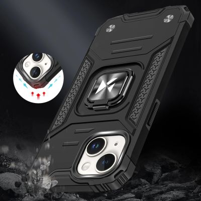 7. Wozinsky Ring Armor iPhone 15 Plus iPhone 15 Plus Ring Armor Case - Blue