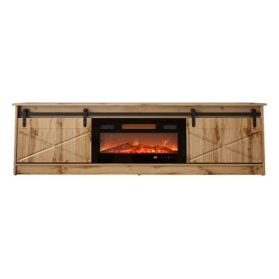 6. GRANERO TV cabinet + fireplace 200x56.7x35 Wotan oak