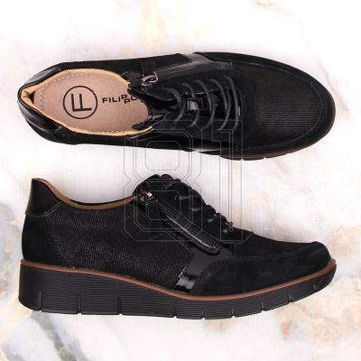 9. Filippo W PAW467 black leather wedge shoes
