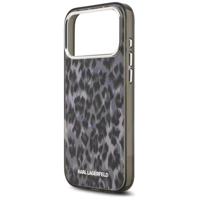 6. Karl Lagerfeld IML Leopard Pattern MagSafe Case for iPhone 17 Pro Max - Black