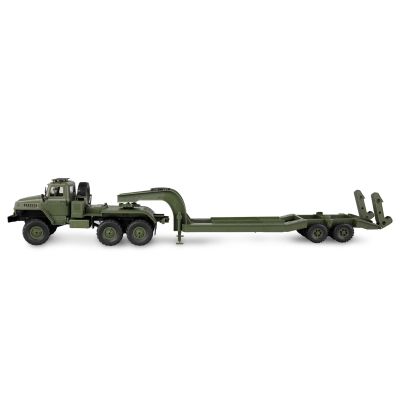 4. Amewi Ural B36 6WD Military Truck with Lowbed Trailer 1:16 RTR Green