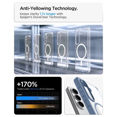 6. Spigen Ultra Hybrid Mag MagSafe Case for Samsung Galaxy S26+ - Clear Blue