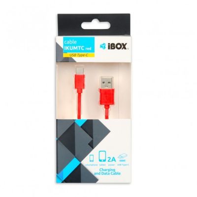 3. IBOX IKUMTCR cable (USB 2.0 type A - USB type C; 1m; red)
