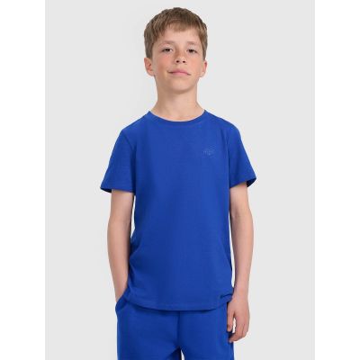 Boy's regular plain T-shirt 4F 4FJRAW25TTSHM3260-36S