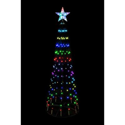 56. DECORATIVE CHRISTMAS TREE 154 LED RGB 150 CM BLACK