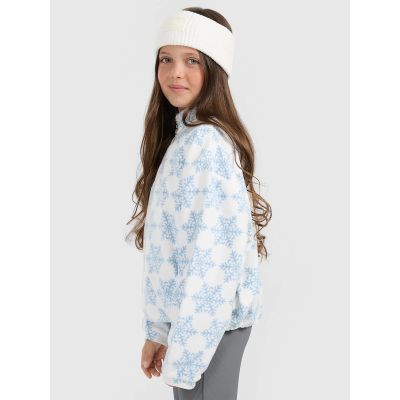 6. 4FWarm oversize fleece with print for girls 4F 4FJRAW25TFLEF440-90A
