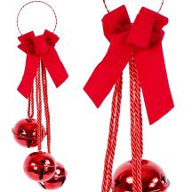 DECORATIVE BALL DECORATION, LENGTH 46 CM, RED