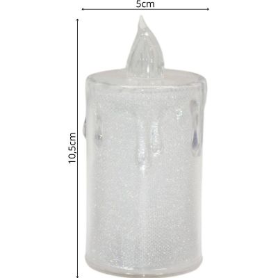 8. DECORATIVE CANDLE 3 PCS TRANSPARENT WARM WHITE 1 LED