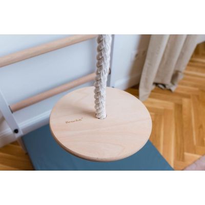 15. WOODEN AND METAL GYMNASTIC WALL BAR WITH WOODEN BAR AND ACCESSORIES BENCHK 211W A204