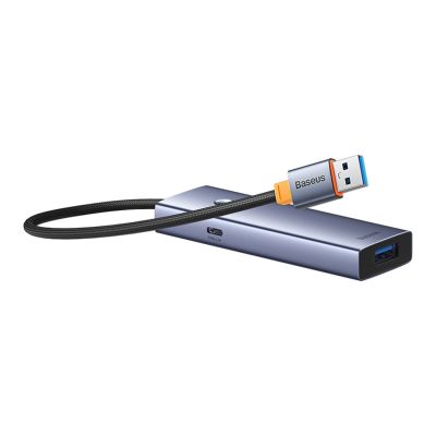 6. Baseus UltraJoy Series USB-A hub 4xUSB-A 3.0 1xUSB-C 5V - gray