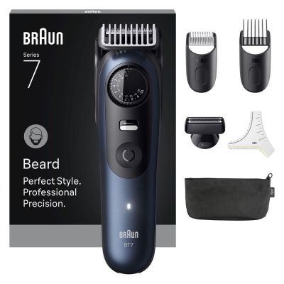 4. Braun BeardTrimmer 7 BT7520 Battery 40 2 cm Wet & Dry Black, Blue