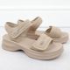 3. Women's sandals with thick soles and Velcro, beige Potocki 105300