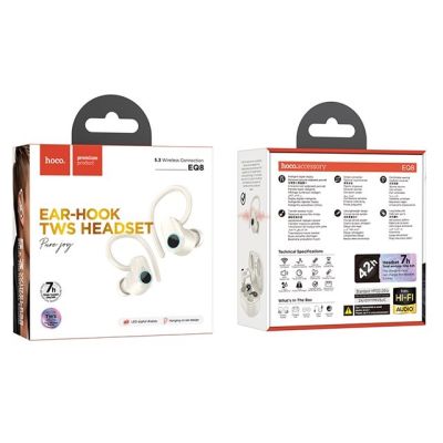 4. Hoco EQ8 Pure joy wireless headphones (white)