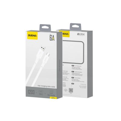 2. Dudao L2sT USB-A - USB-C 6A Cable 1.2m - White