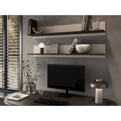 2. Shelf 2 pcs SOHO 125x20x20 cashmere+black