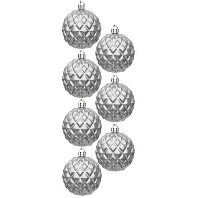 49. DECORATIVE PLASTIC BALL 6CM SET 35 PCS SILVER