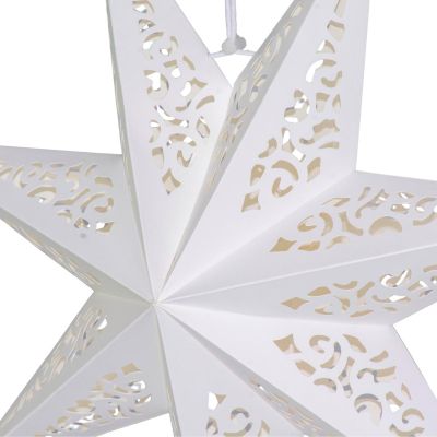 3. PAPER DECORATION STAR 45CM 7 ARMS WHITE