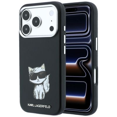 2. Karl Lagerfeld Smooth Choupette Sketch MagSafe Case for iPhone 18 Pro / 17 Pro / 18 Pro - Black