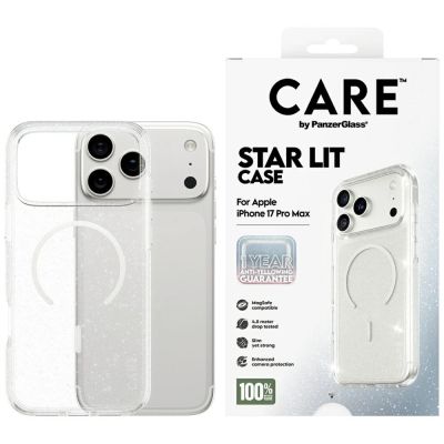 CARE by PanzerGlass Flagship Urban Explorer Case w. White MagSafe for iPhone 17 Pro Max - Clear Glitter