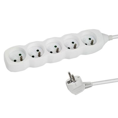 6. ESPERANZA POWER STRIP 5 SOCKETS 1.5M WHITE ELK207W