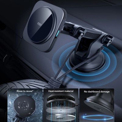 9. ESR Halolock Magnetic MagSafe QI2 15W Car Holder - Black