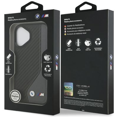 8. BMW M Carbon Logo MagSafe Case for iPhone 17 - Black and Gray