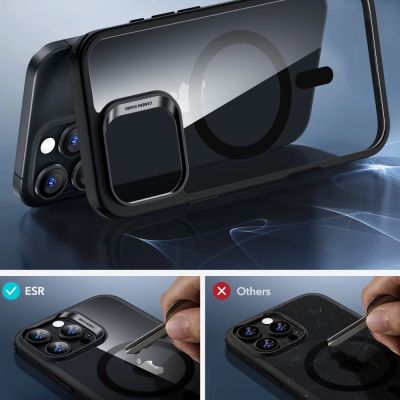 5. ESR Classic Hybrid Halolock MagSafe Case + Tempered Glass for iPhone 16 Pro - Clear with Black Frame