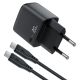 4. Acefast A113 GaN PD 20W USB-C Wall Charger with Display with USB-C Cable - Black